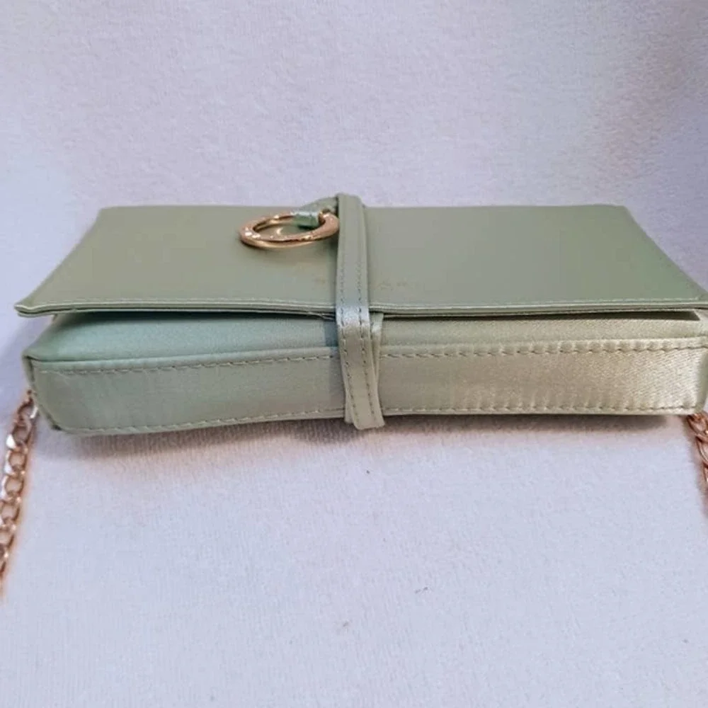 BVGARI with BOX CROSSBODY Authentic Satin Clutch Handbag w added 2 Gold … - Picture 8 of 16